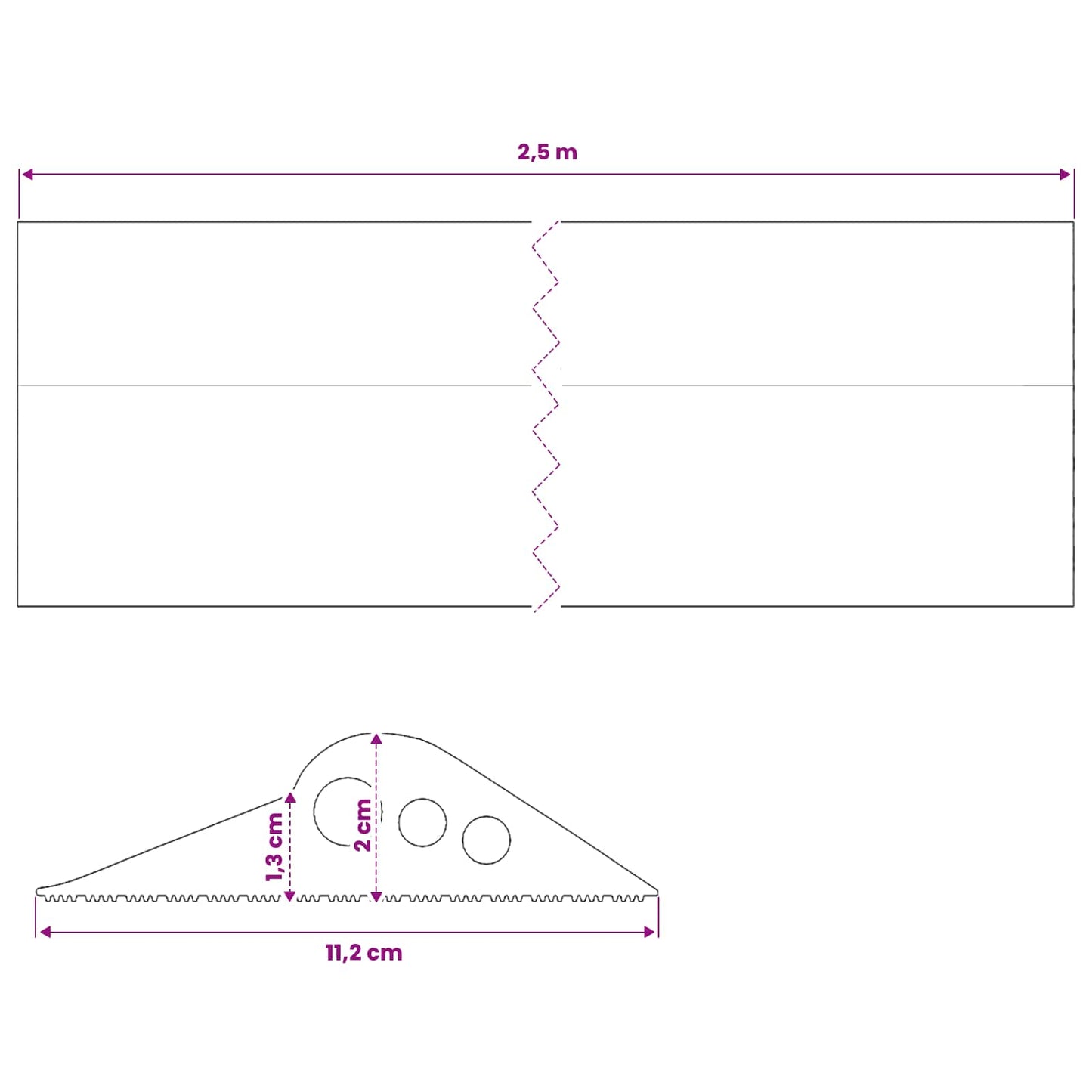Garage Gulvforsegling Sort 112 x 20 mm 2,5 m EPDM gummi