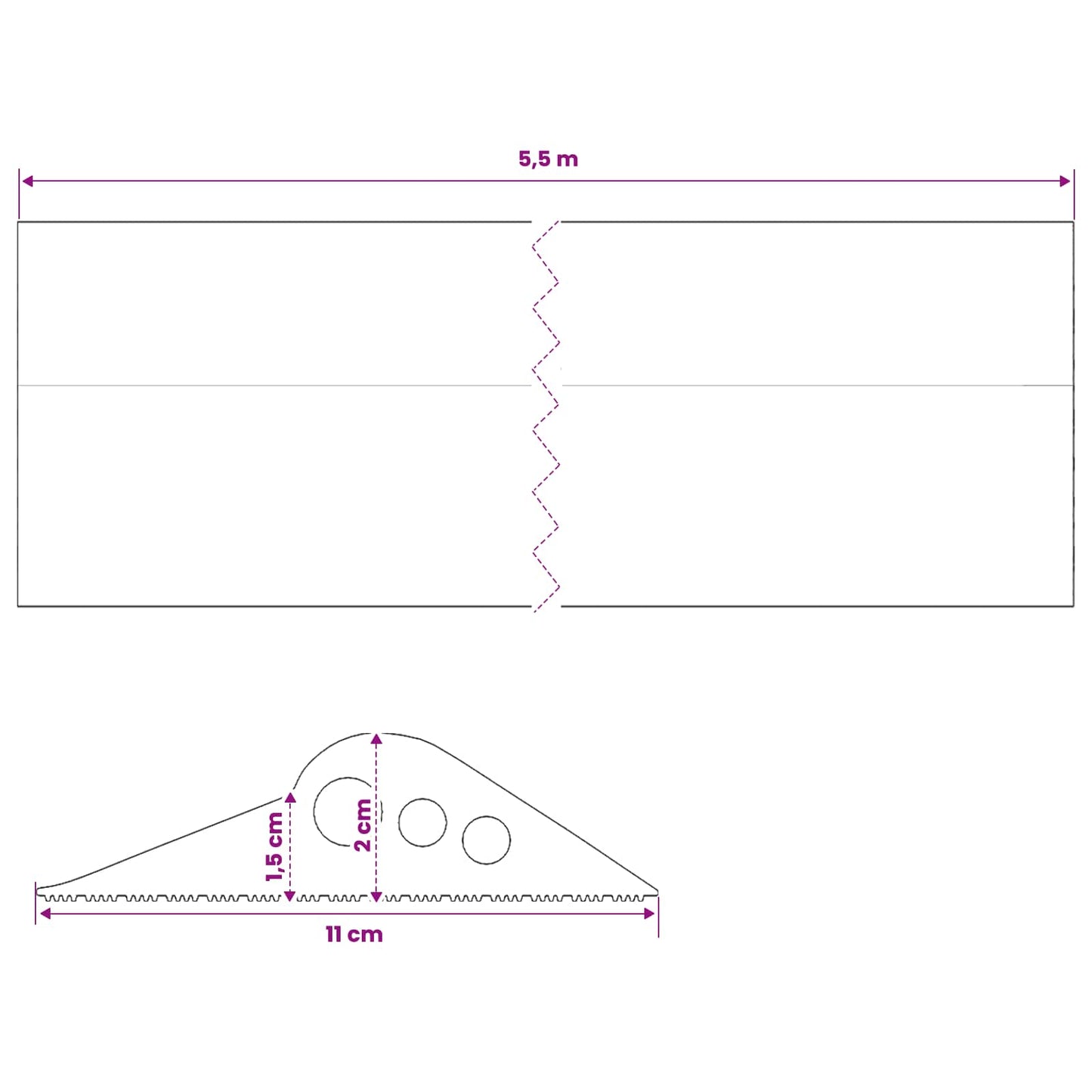 Garage Gulvforsegling Sort 112 x 20 mm 5,5 m EPDM gummi