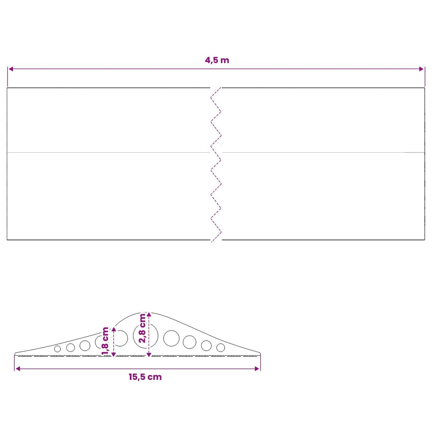 Garage Gulvforsegling Sort 155 x 28 mm 4,5 m EPDM gummi