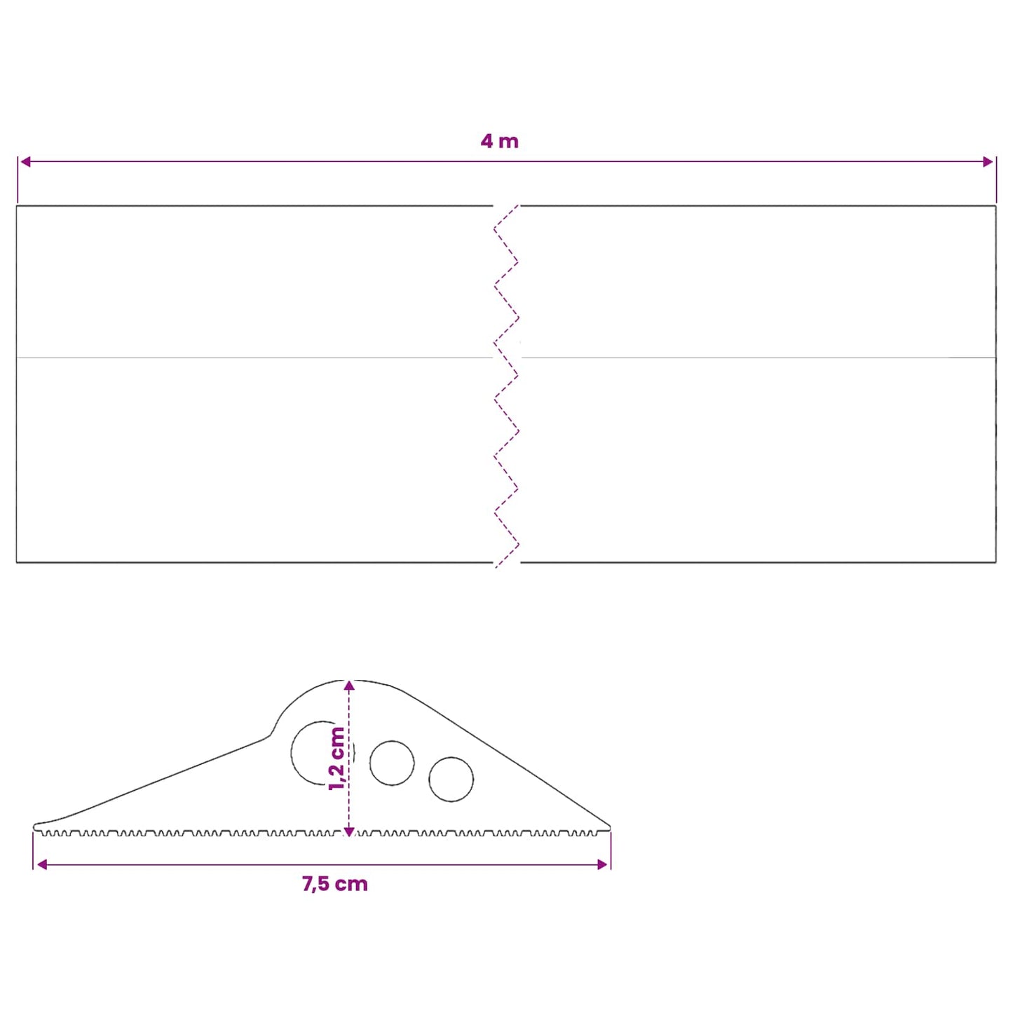 Garage Gulvforsegling Sort 75 x 12 mm 4 m EPDM gummi