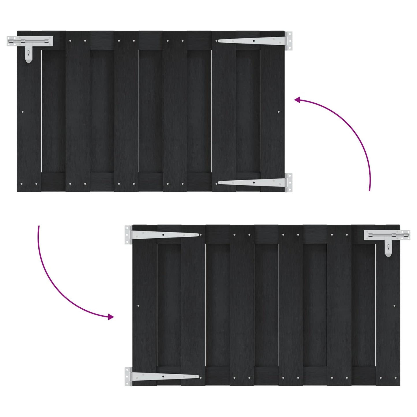 Haveport 100 x 60 cm WPC og Aluminium Sort