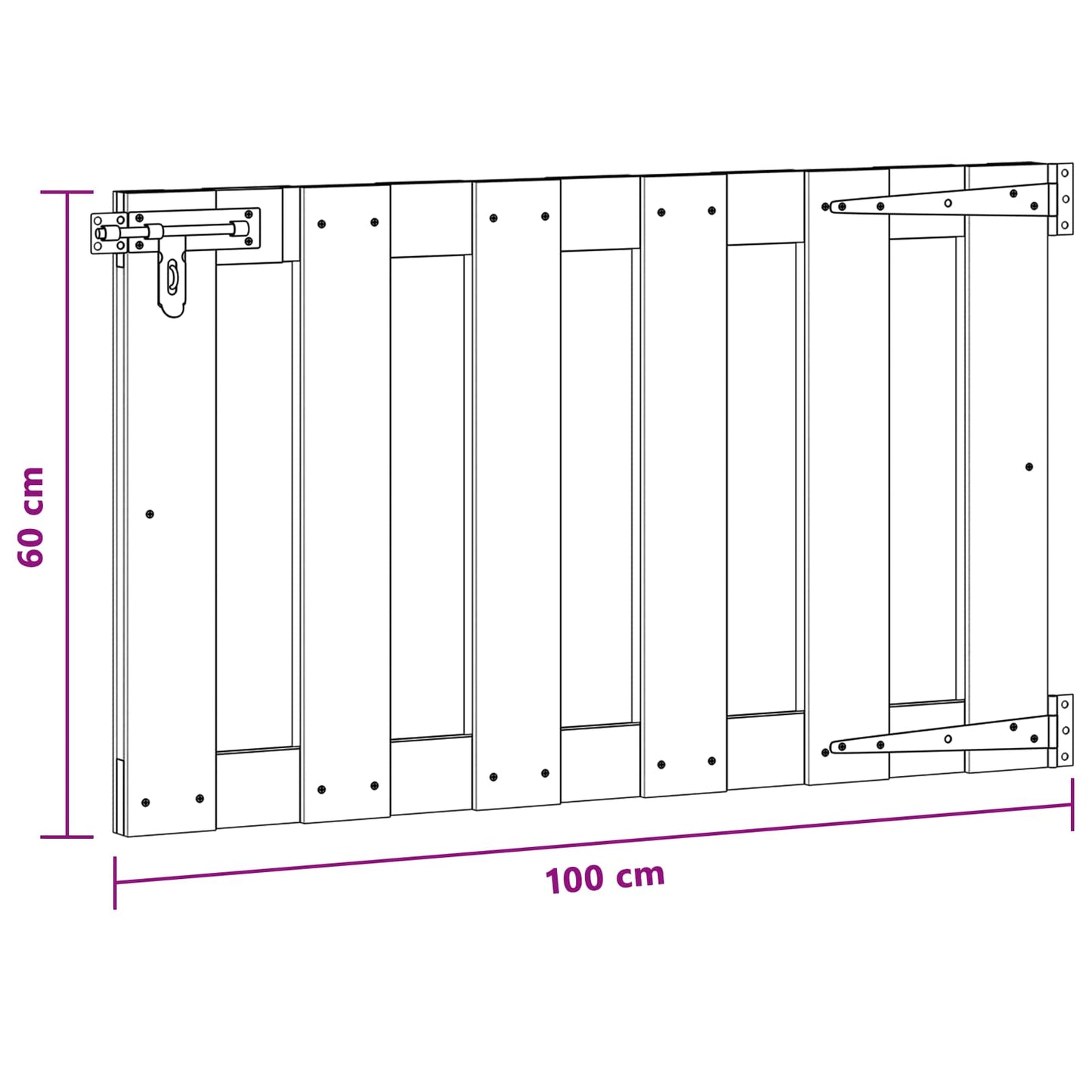 Haveport 100 x 60 cm WPC og Aluminium Sort