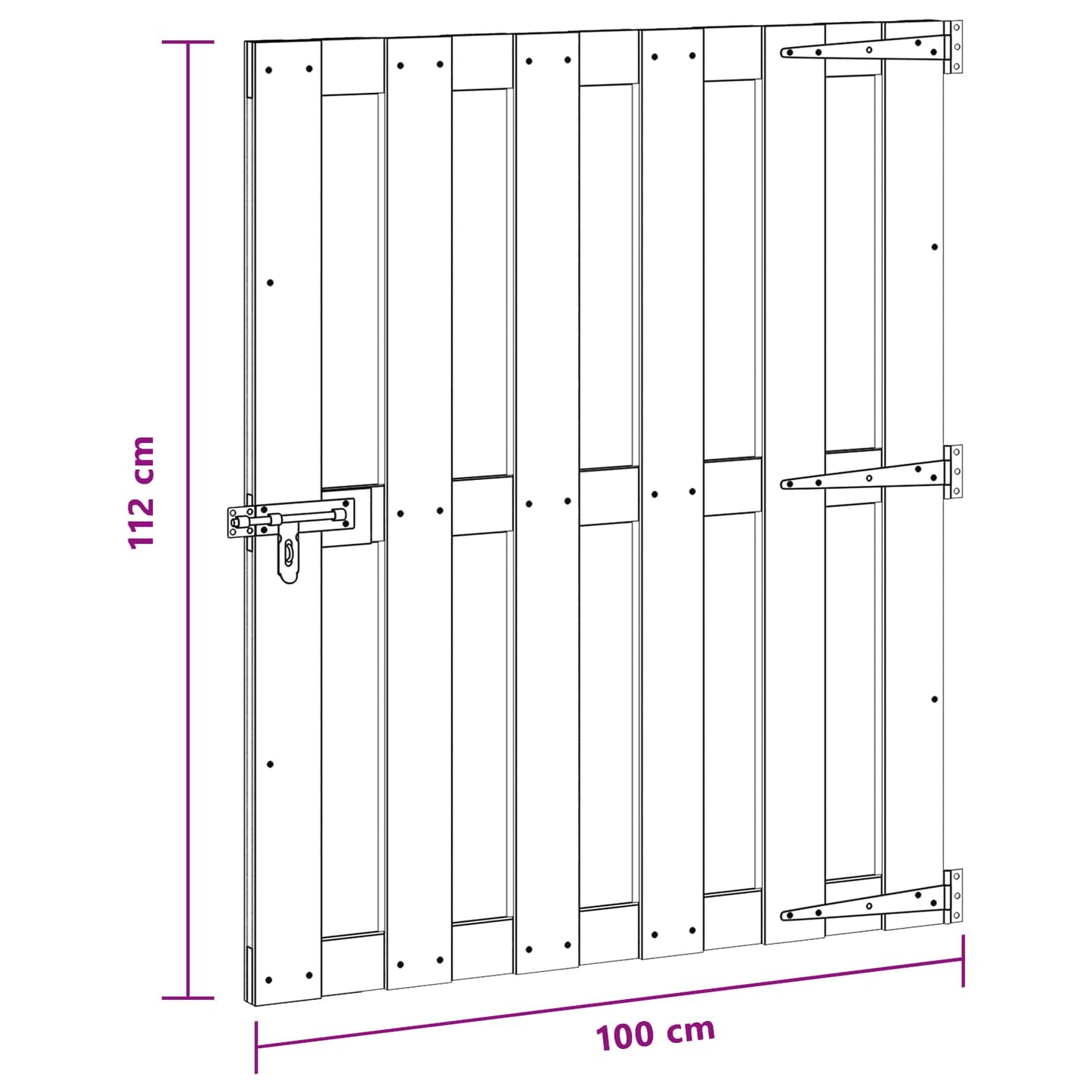Haveport 100 x 112 cm WPC og Aluminium Sort