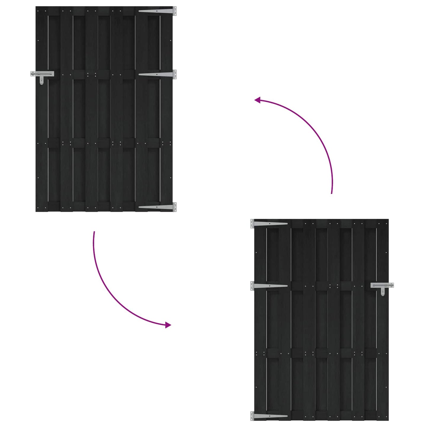 Haveport 100 x 150 cm WPC og Aluminium Sort
