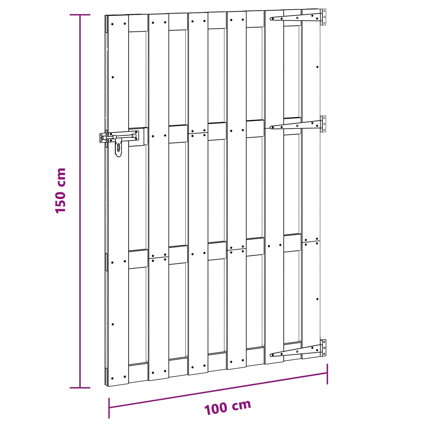 Haveport 100 x 150 cm WPC og Aluminium Sort