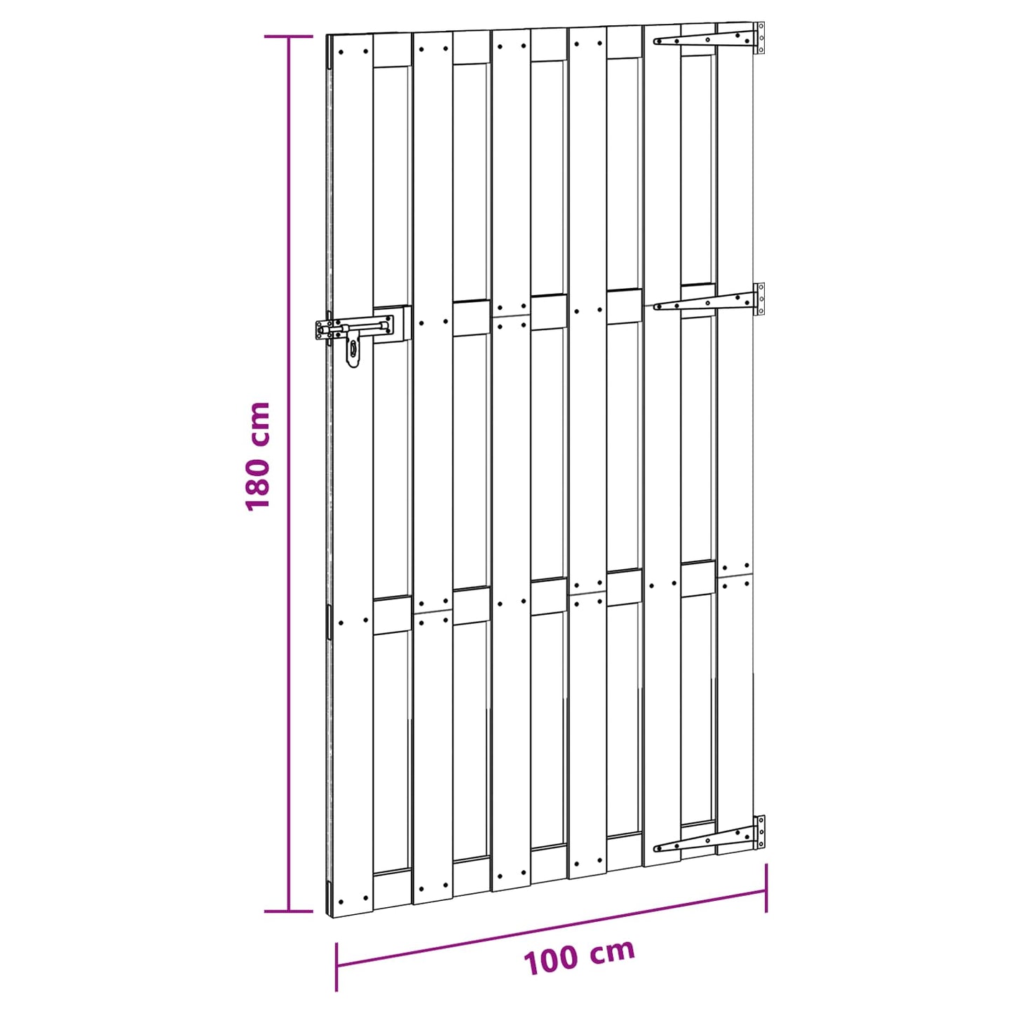 Haveport 100 x 180 cm WPC og Aluminium Sort