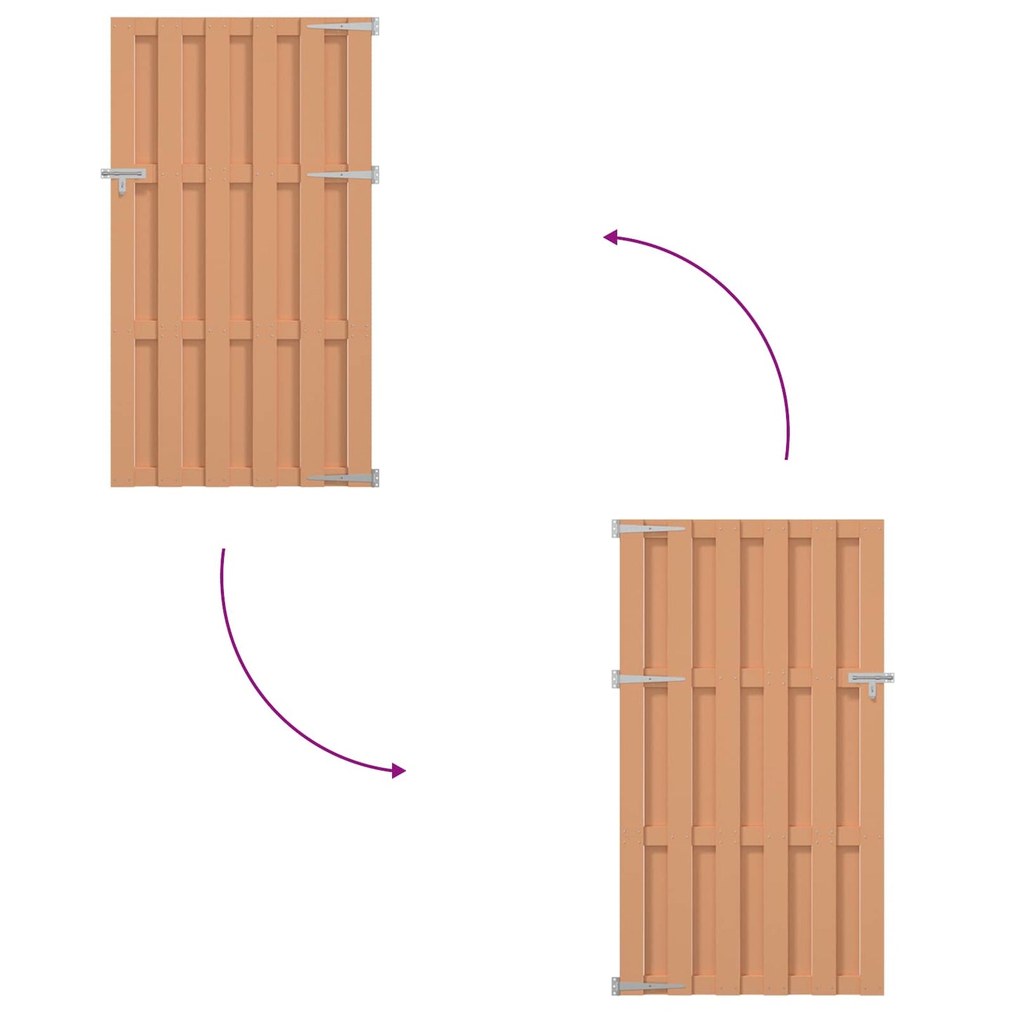 Haveport 100 x 180 cm WPC og Aluminium Brun
