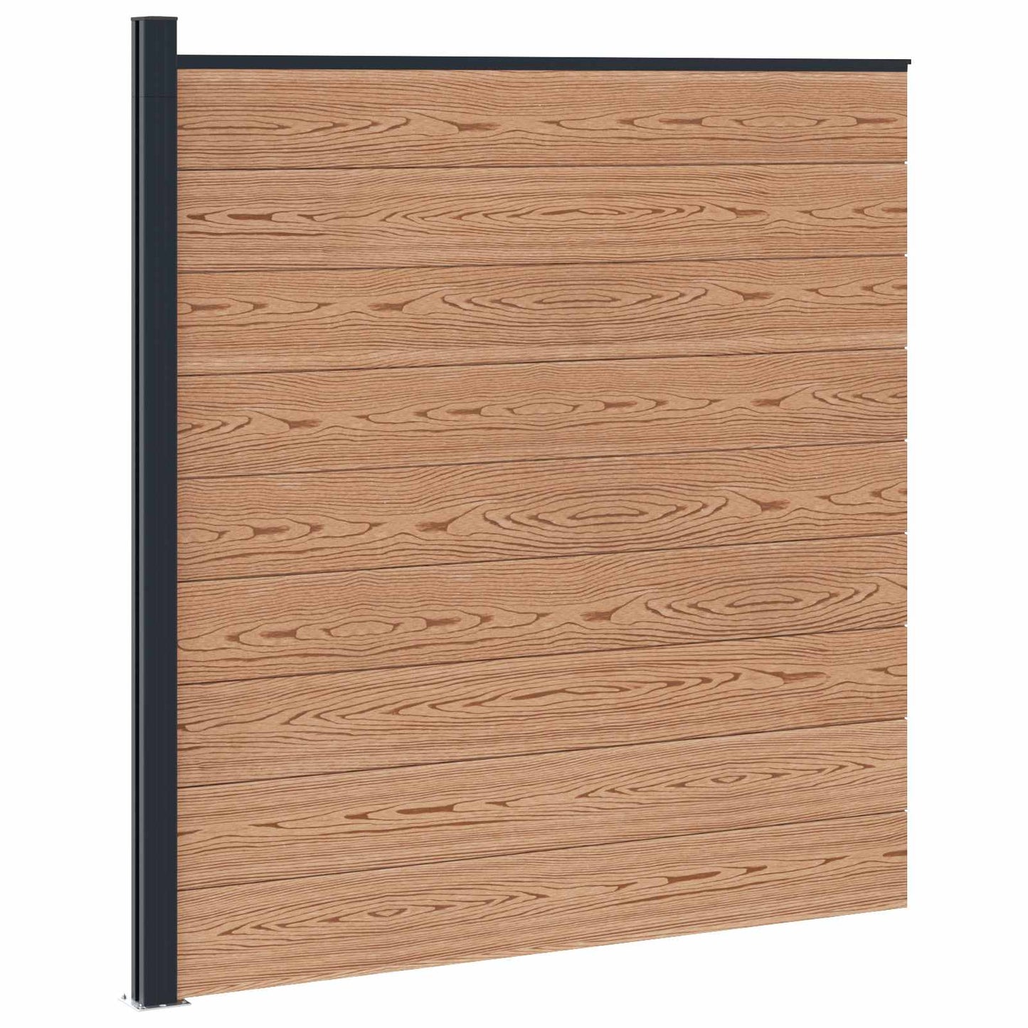 Hegnssæt 175 x 186 cm WPC og Aluminium Brun