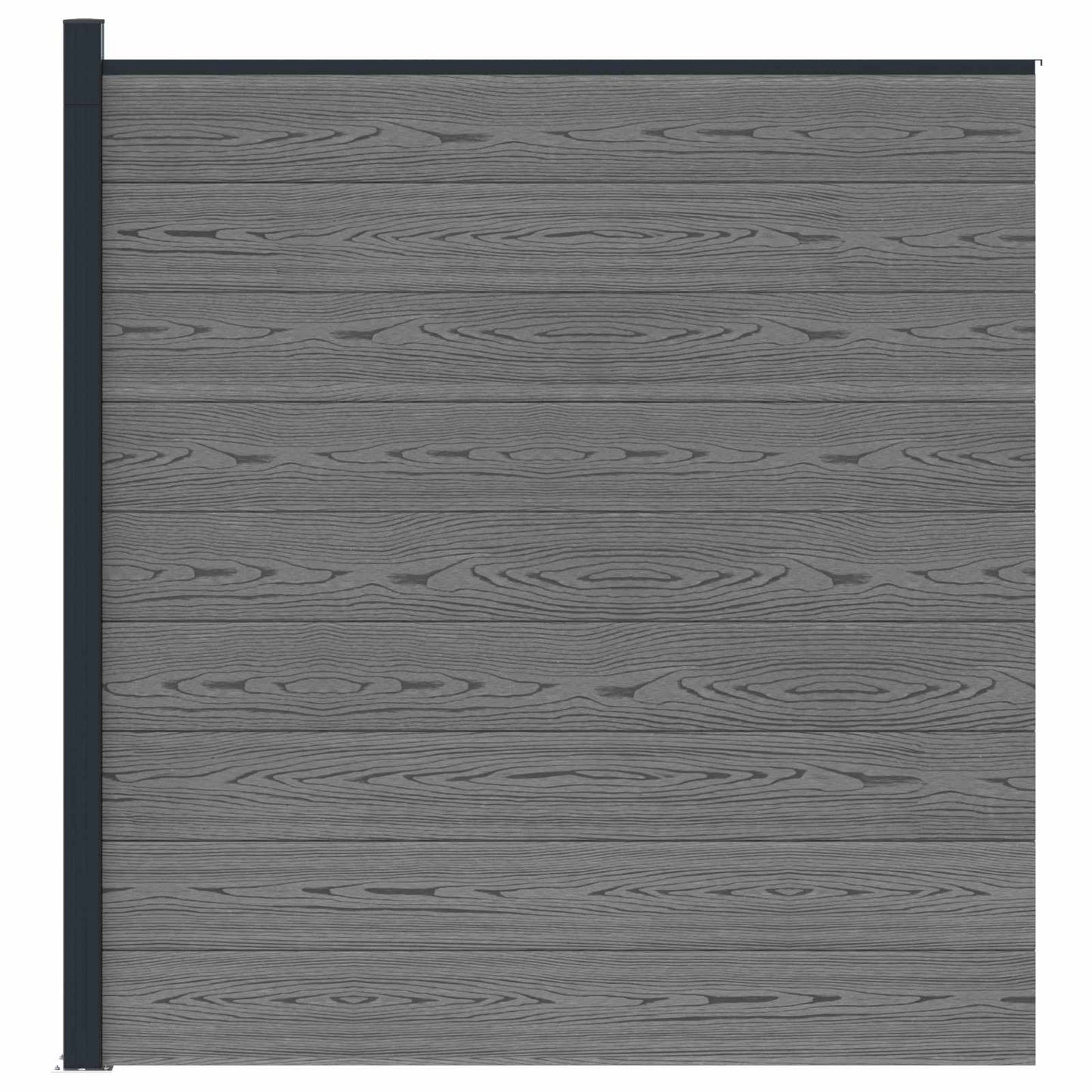 Hegnssæt 175 x 186 cm WPC og Aluminium Grå