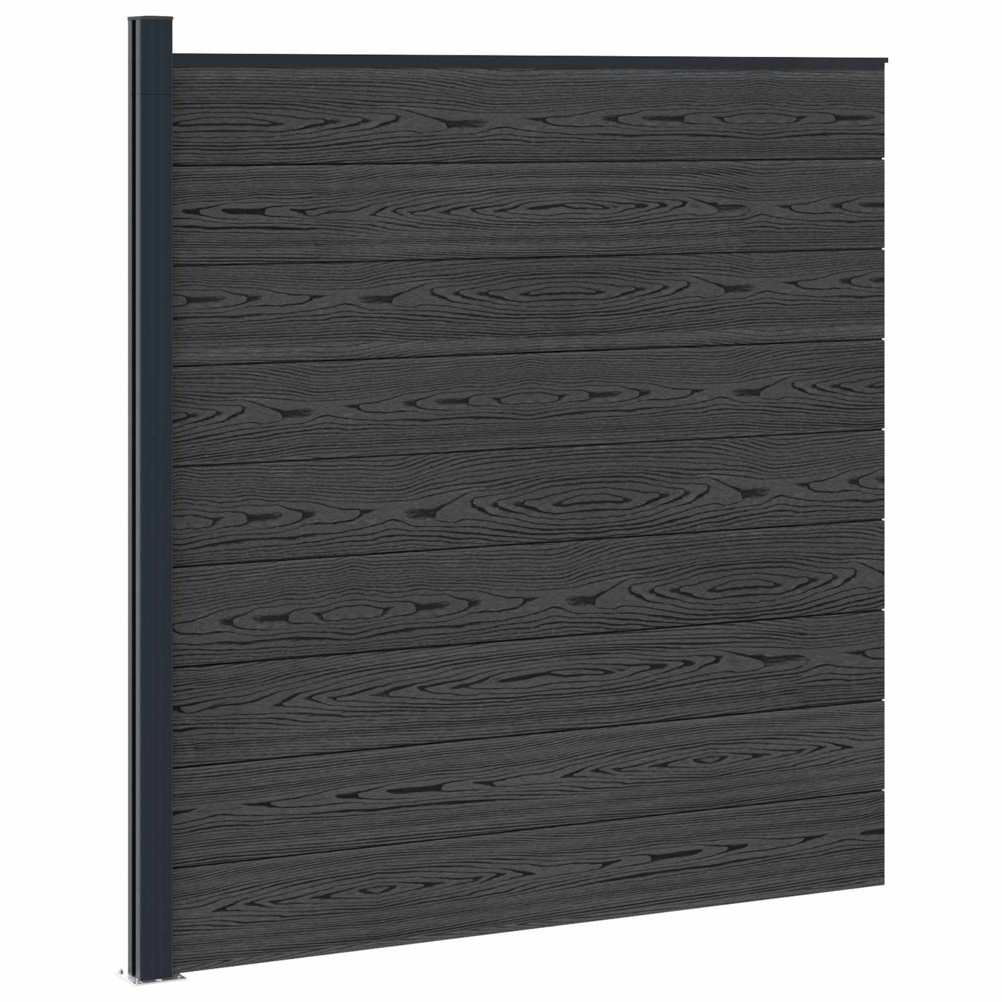 Hegnssæt 175 x 186 cm WPC og Aluminium Sort