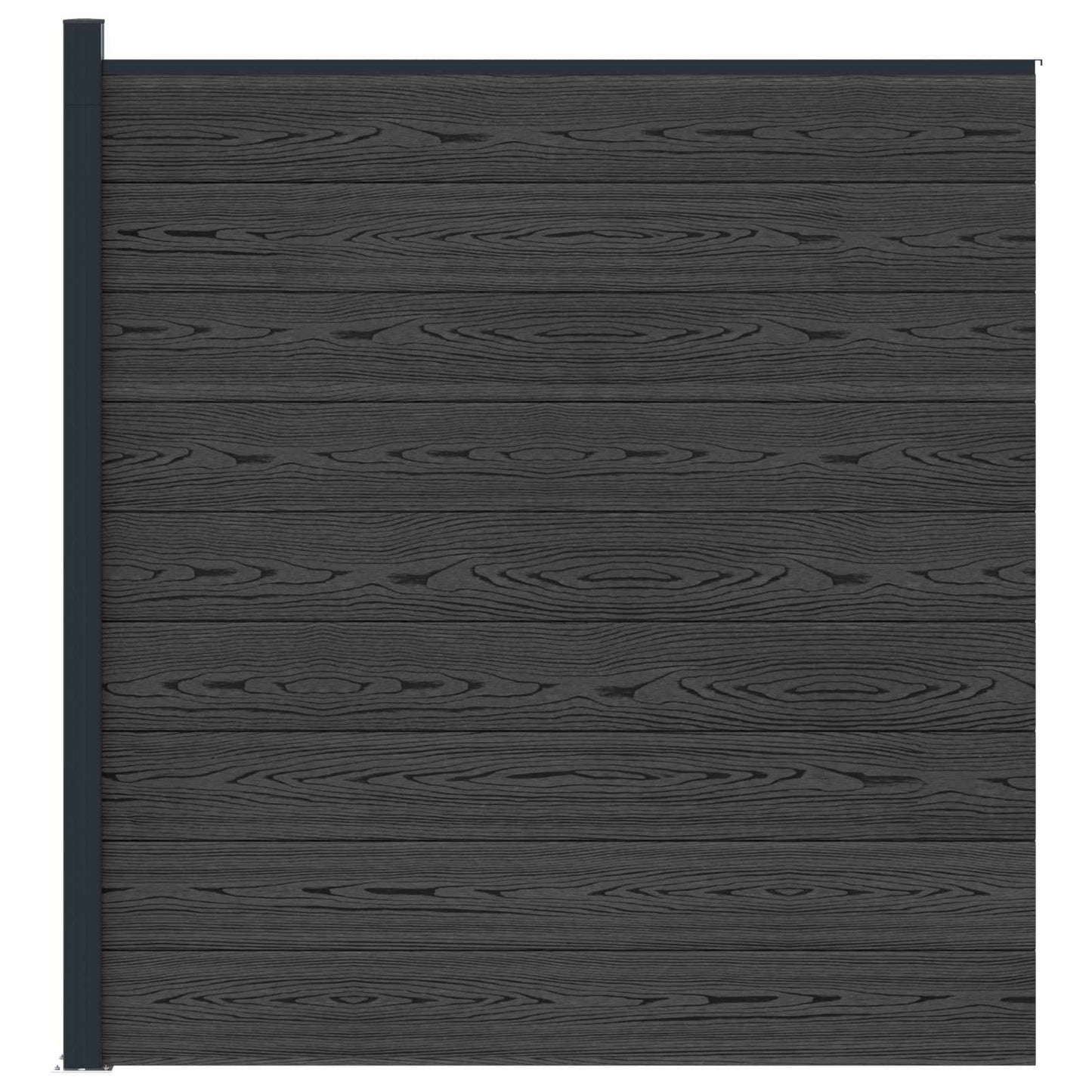 Hegnssæt 175 x 186 cm WPC og Aluminium Sort