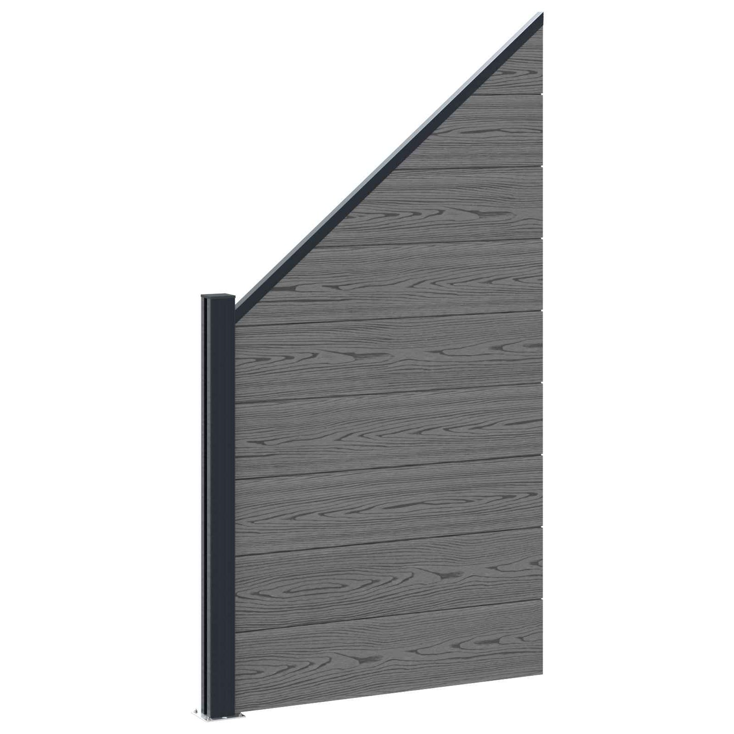 Hegnssæt 95 x 180 cm WPC og Aluminium Grå