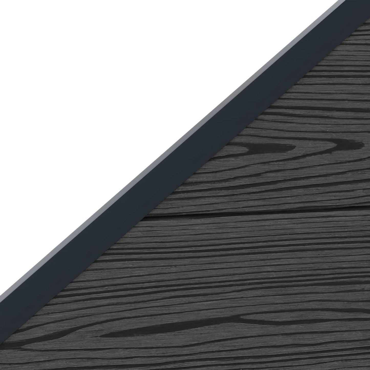 Hegnssæt 95 x 180 cm WPC og Aluminium Sort