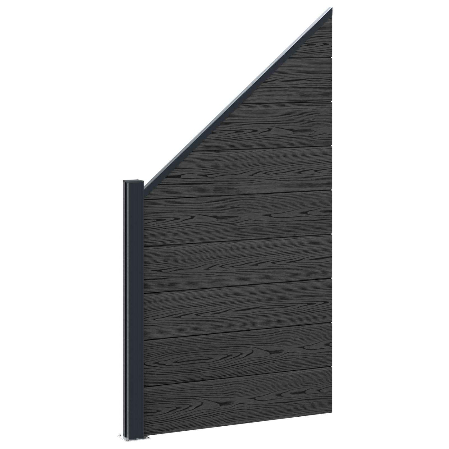 Hegnssæt 95 x 180 cm WPC og Aluminium Sort