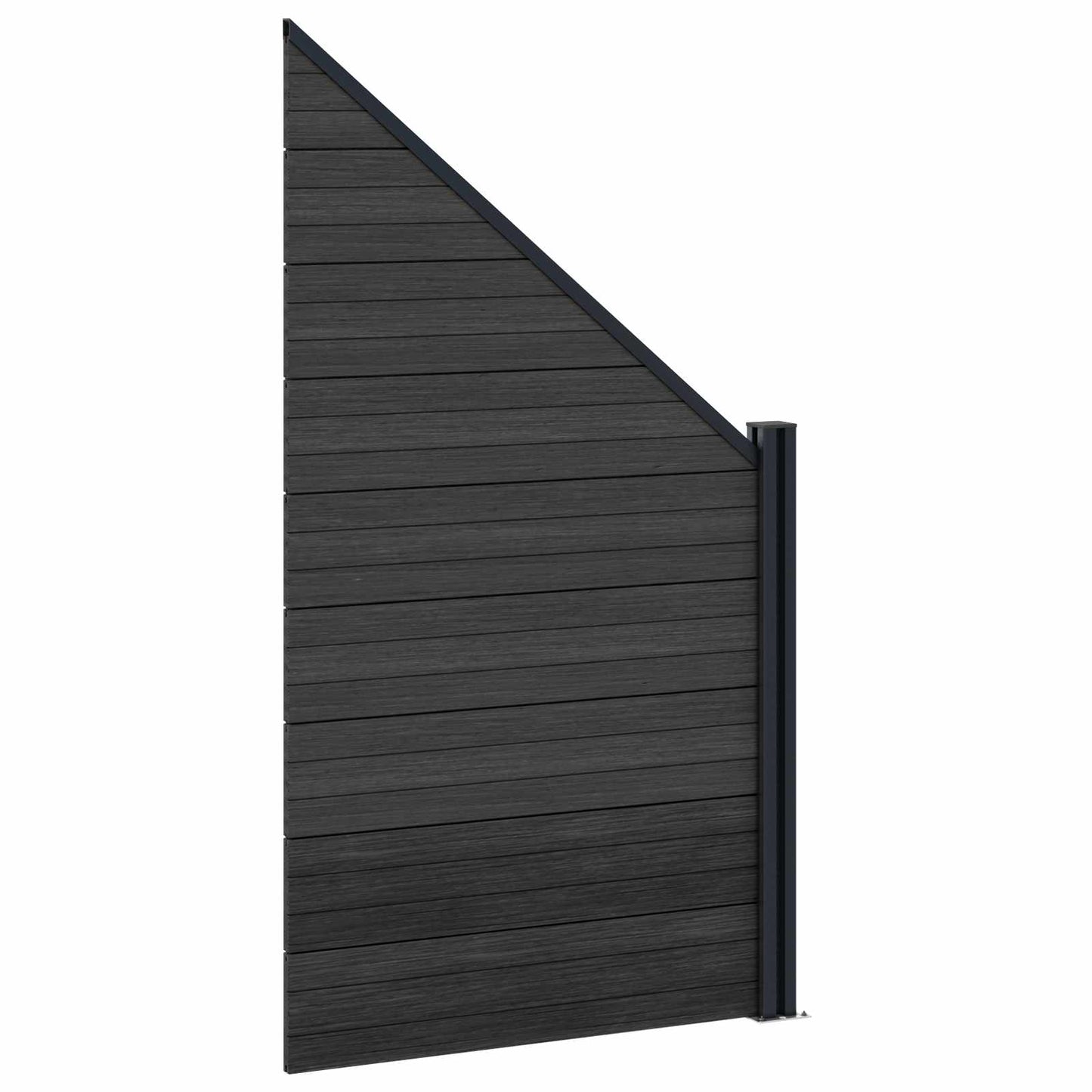 Hegnssæt 95 x 180 cm WPC og Aluminium Sort