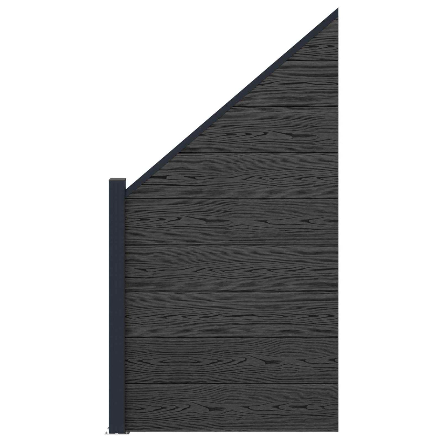 Hegnssæt 95 x 180 cm WPC og Aluminium Sort