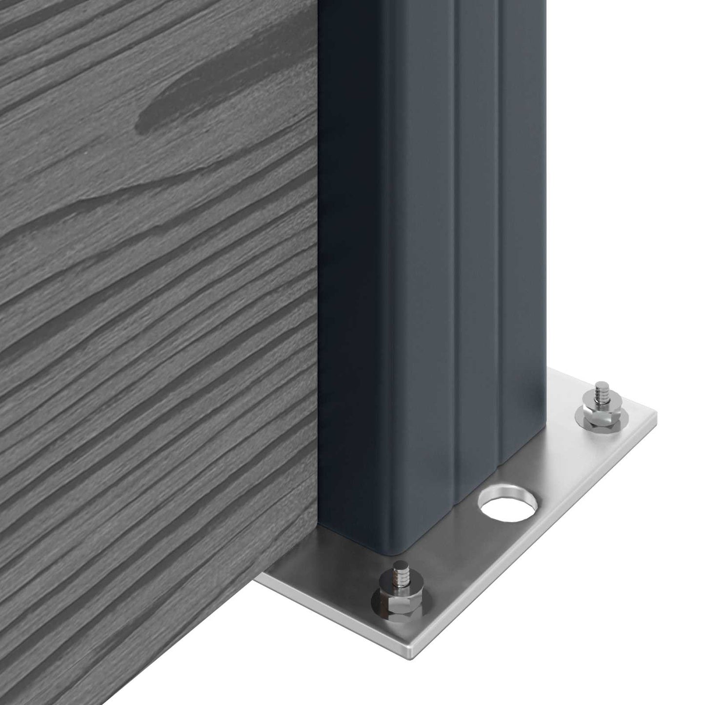 Hegnspanel WPC og Aluminium Grå