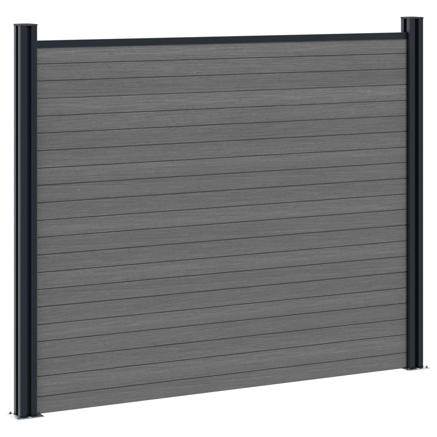 Hegnspanel WPC og Aluminium Grå