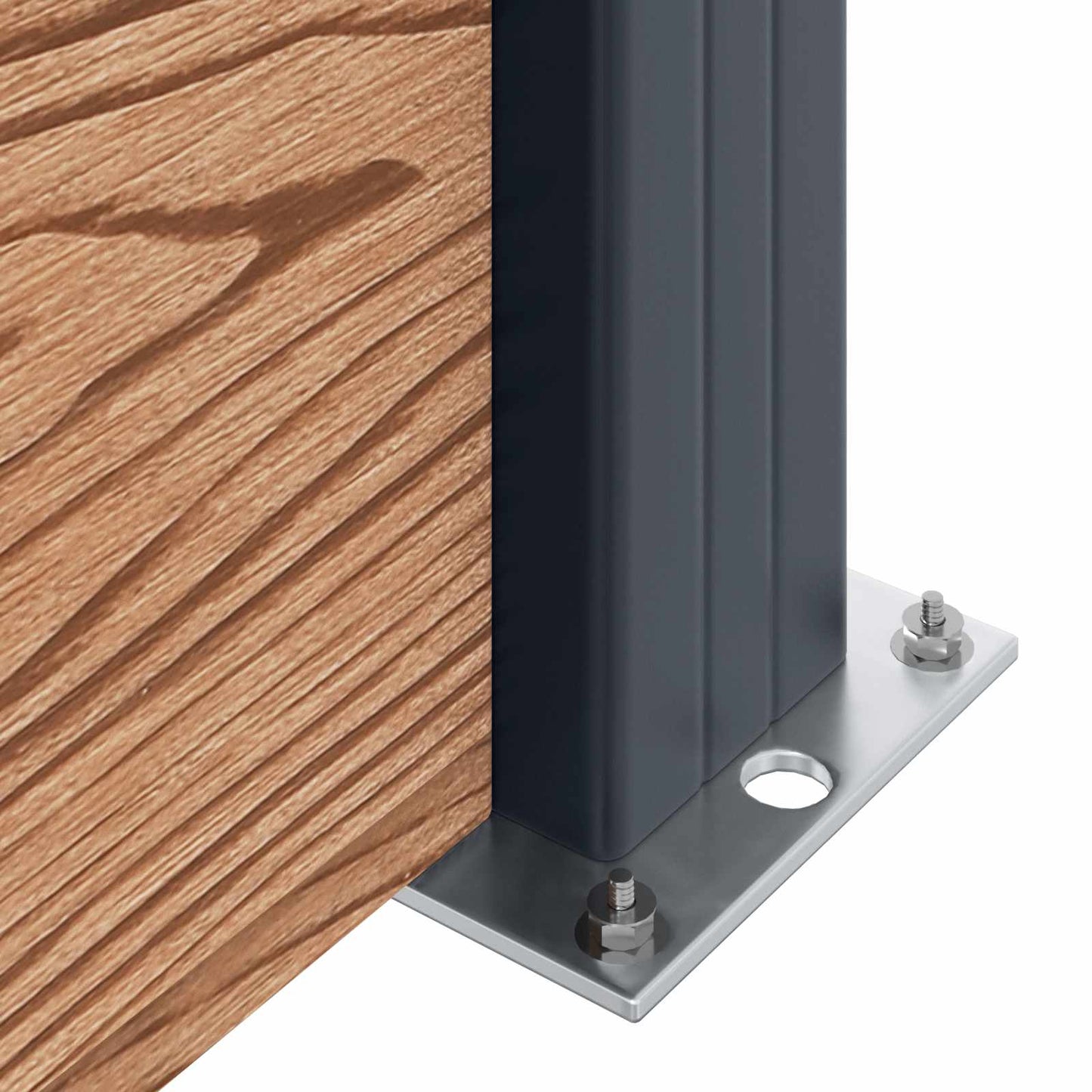 Hegnspanel WPC og Aluminium Brun