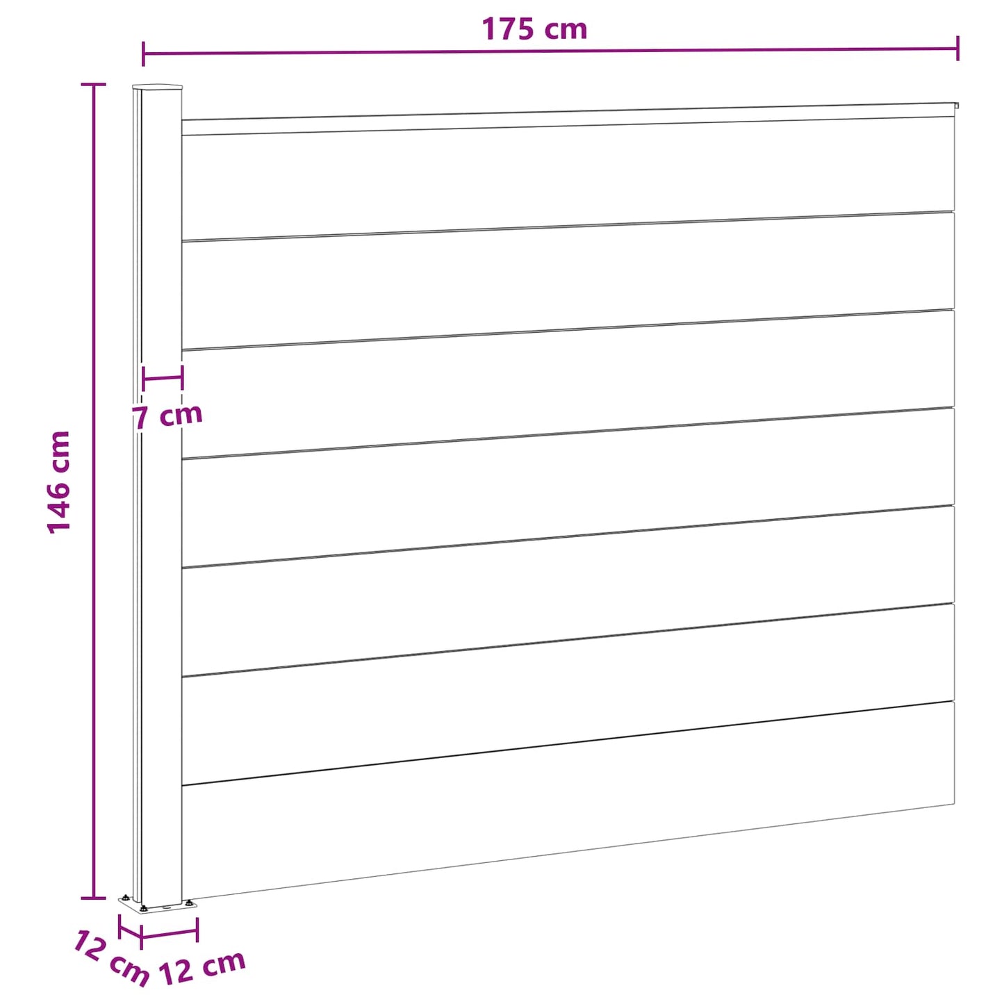Hegnspanel WPC og Aluminium Brun