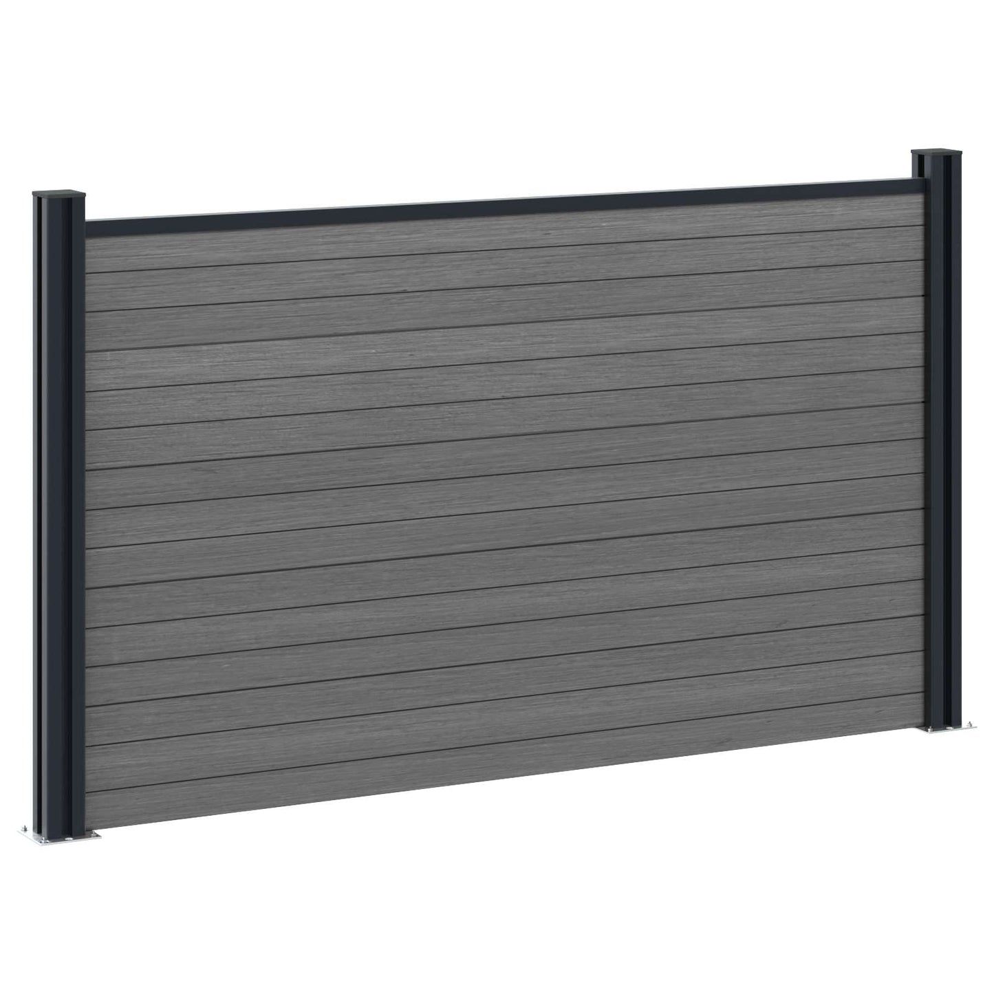 Hegnssæt 180 x 105 cm WPC og Aluminium Grå