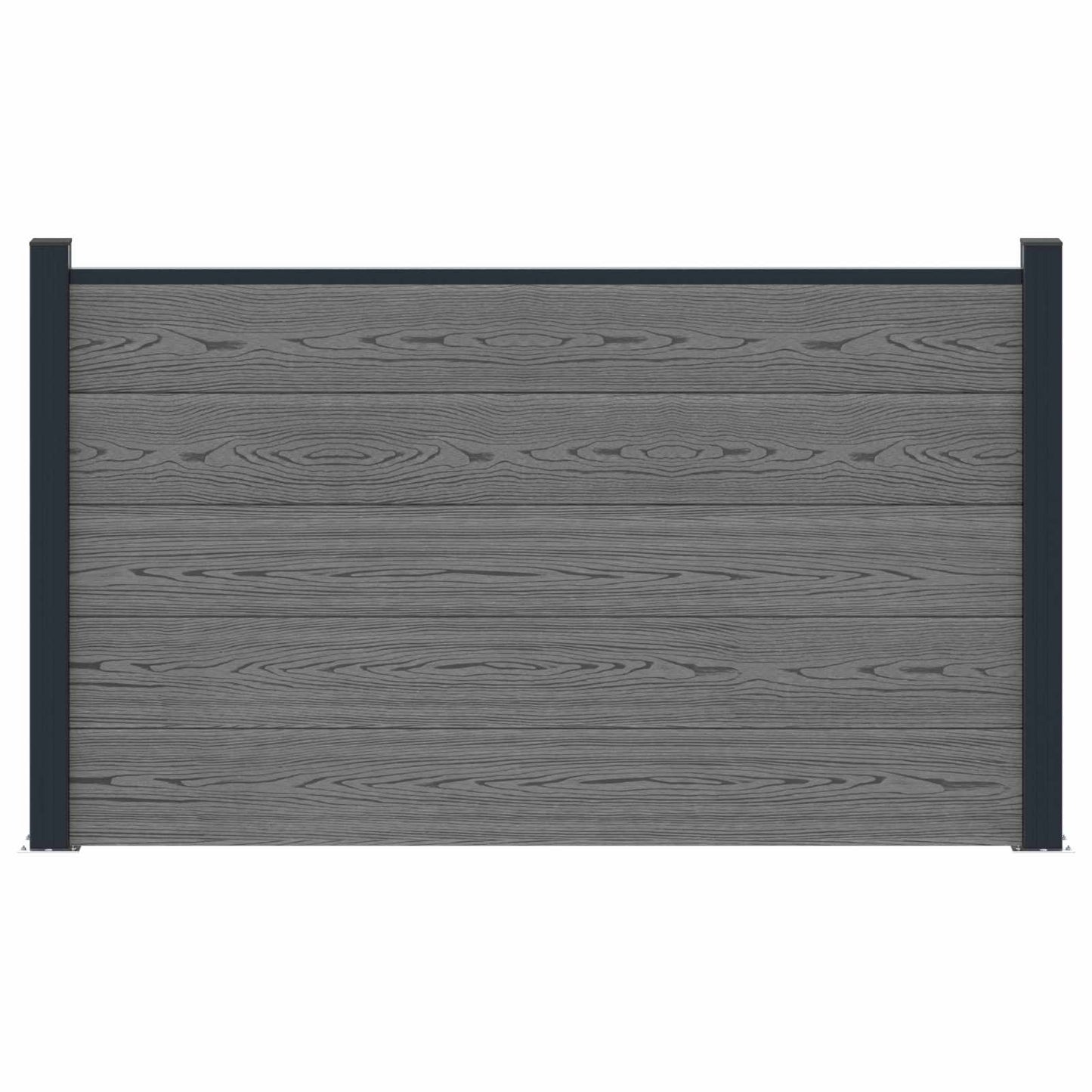 Hegnssæt 180 x 105 cm WPC og Aluminium Grå