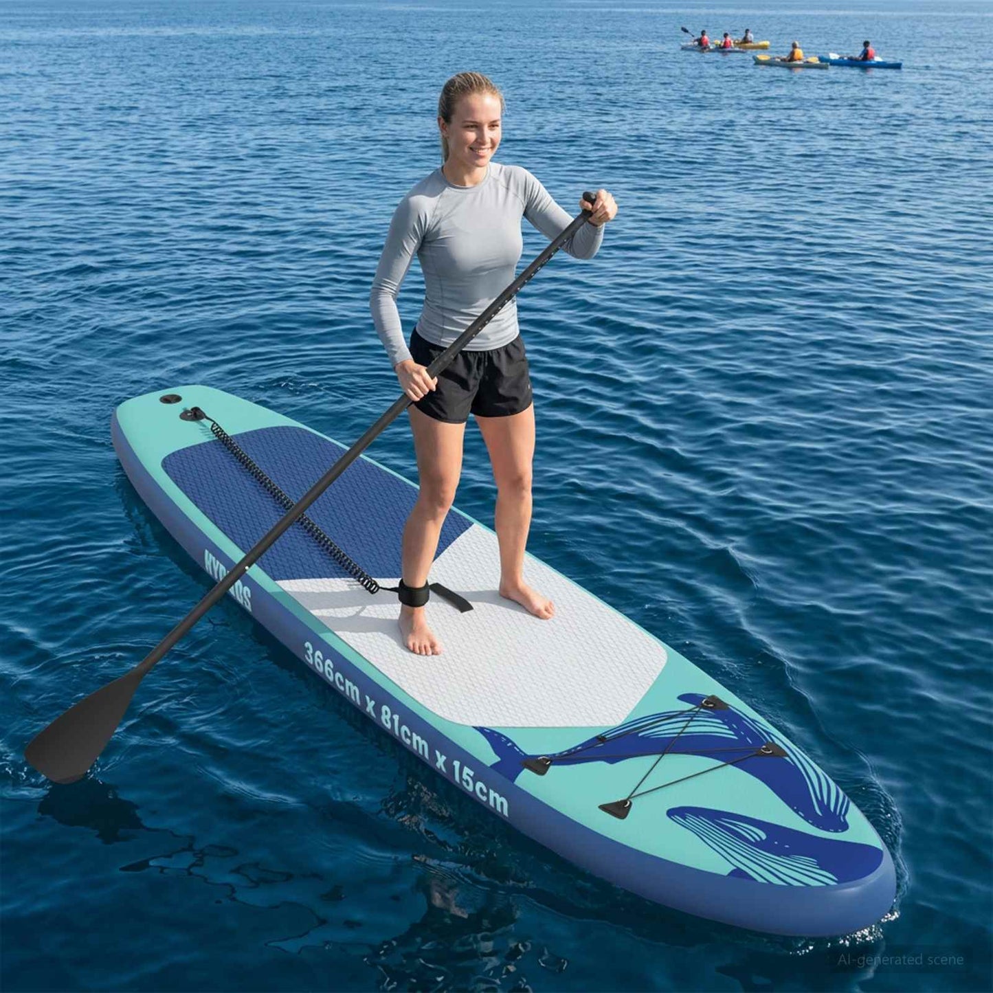 Oppusteligt Stand Up Paddle Board HYDROS 366 x 81 x 15 cm til