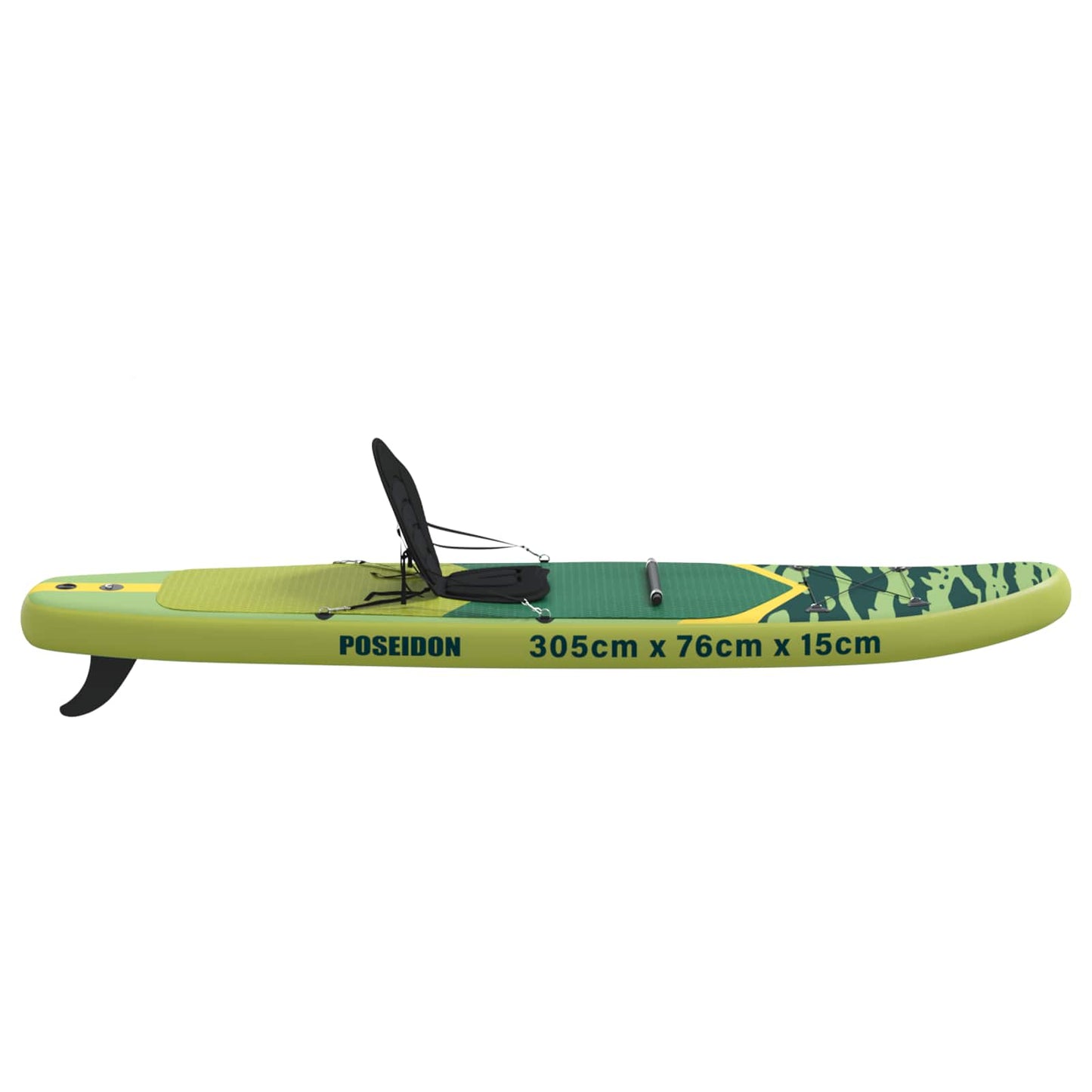 SUP board med sæde 2-i-1 POSEIDON 305 x 76 x 15 cm Grøn til