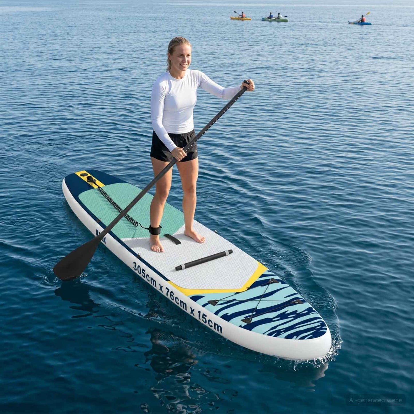SUP board med sæde 2-i-1 APEX 305 x 76 x 15 cm Blå til