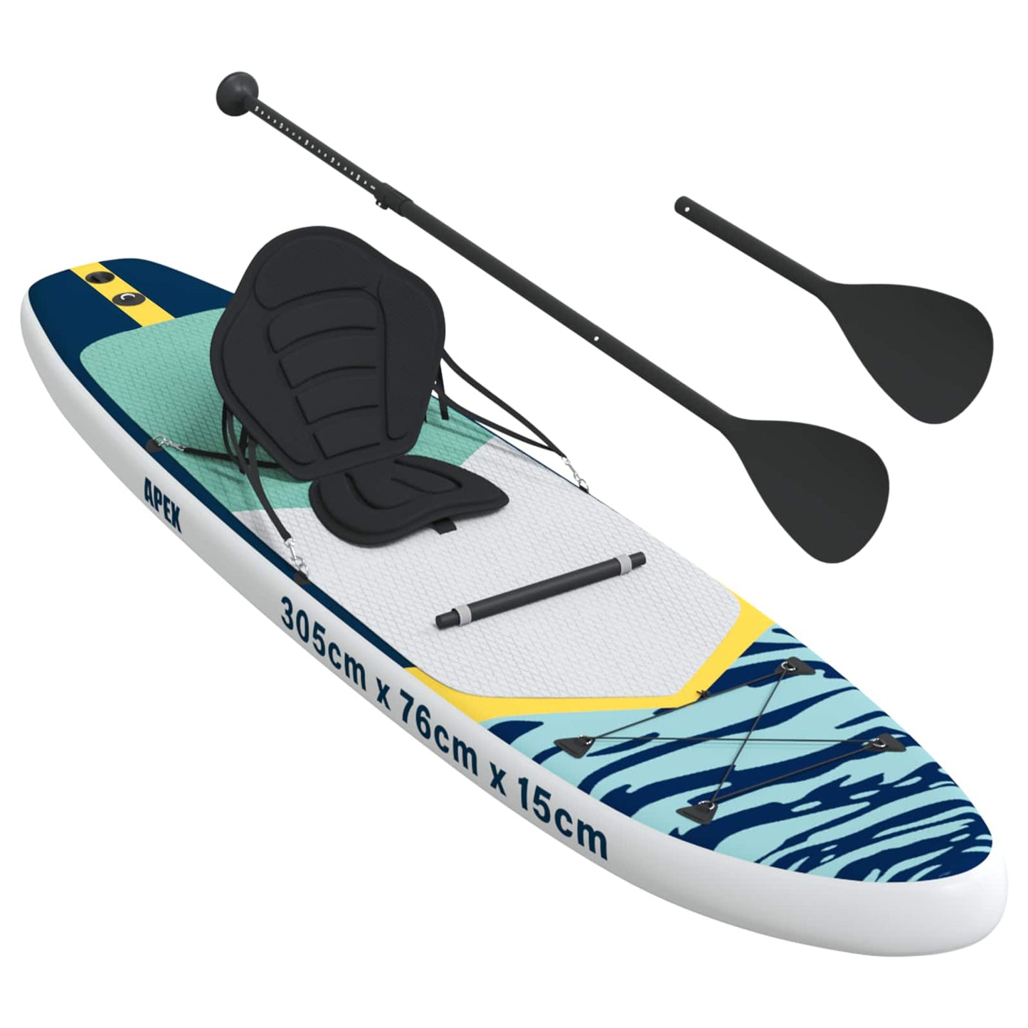SUP board med sæde 2-i-1 APEX 305 x 76 x 15 cm Blå til