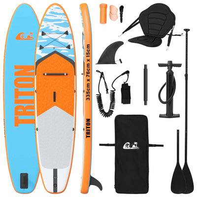 SUP board med sæde 2-i-1 TRITON 335 x 76 x 15 cm Blå til
