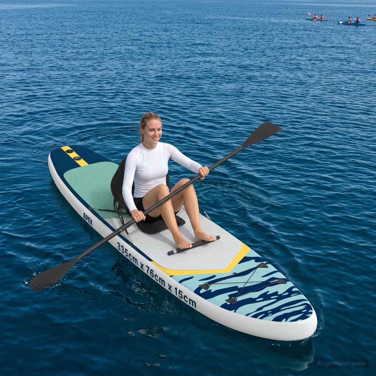 SUP board med sæde 2-i-1 APEX 335 x 76 x 15 cm Blå til