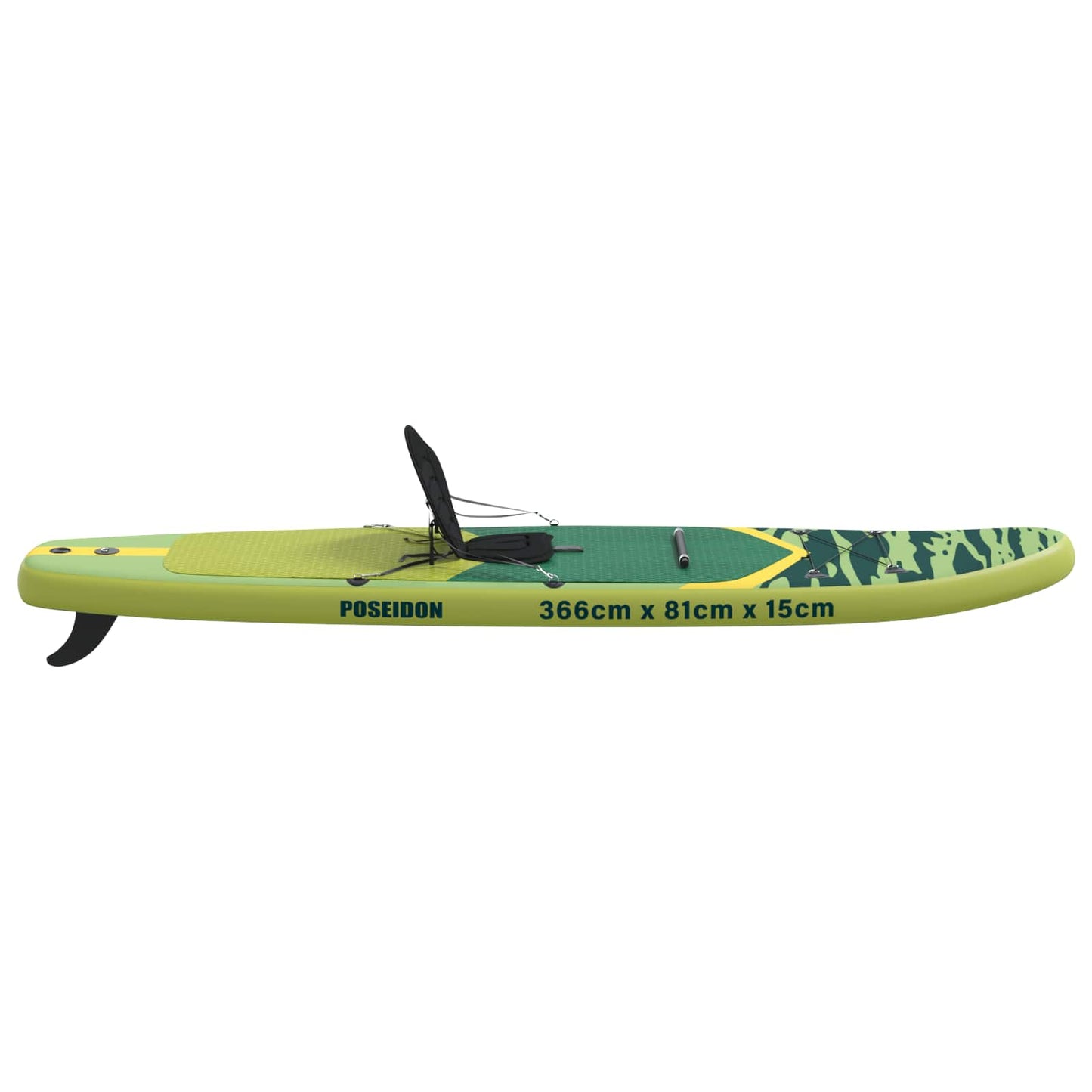 SUP board med sæde 2-i-1 POSEIDON 366 x 81 x 15 cm Grøn til