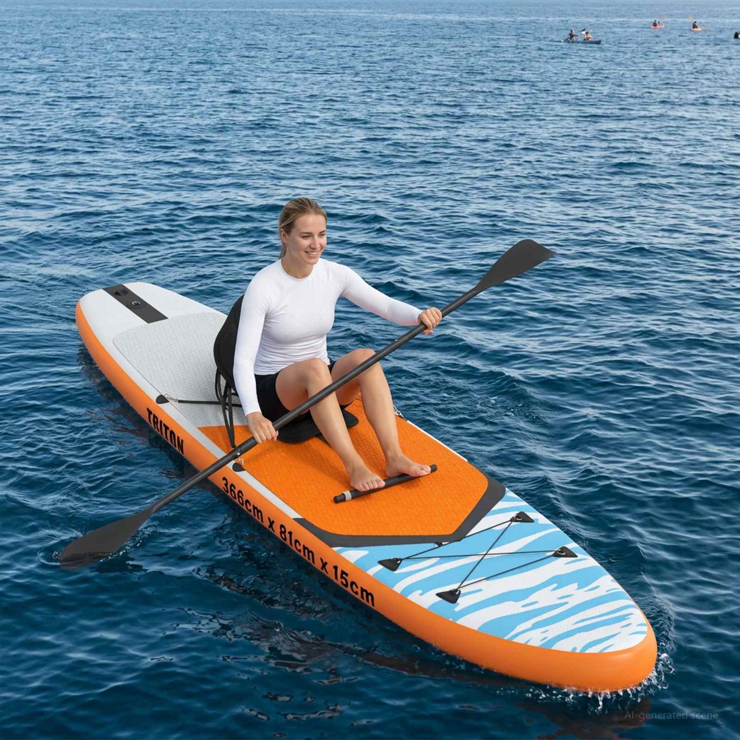 SUP board med sæde 2-i-1 TRITON 366 x 81 x 15 cm Blå til