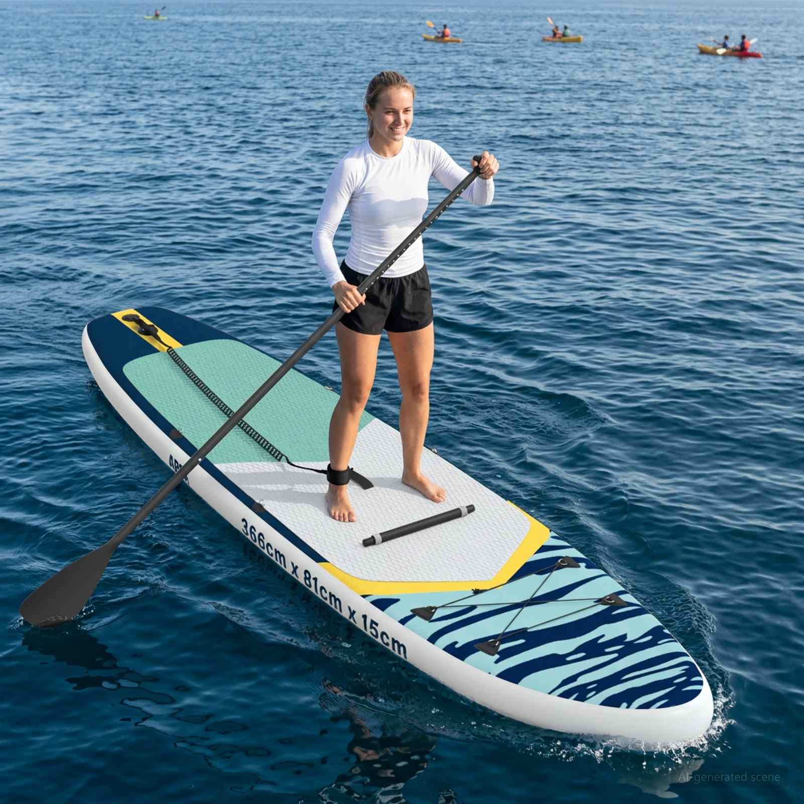 SUP board med sæde 2-i-1 APEX 366 x 81 x 15 cm Blå til