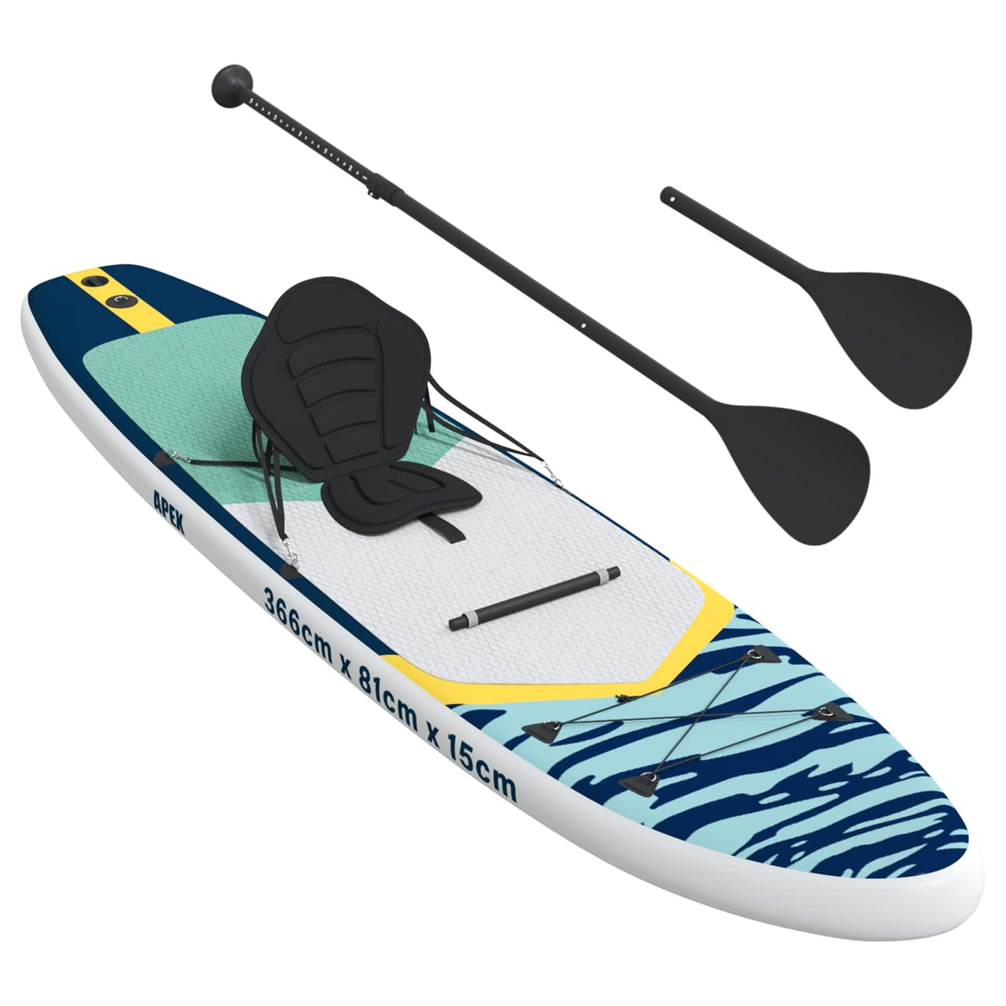 SUP board med sæde 2-i-1 APEX 366 x 81 x 15 cm Blå til
