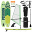 Oppusteligt SUP Board med Sejl POSEIDON 330 x 76 x 15 cm Grøn