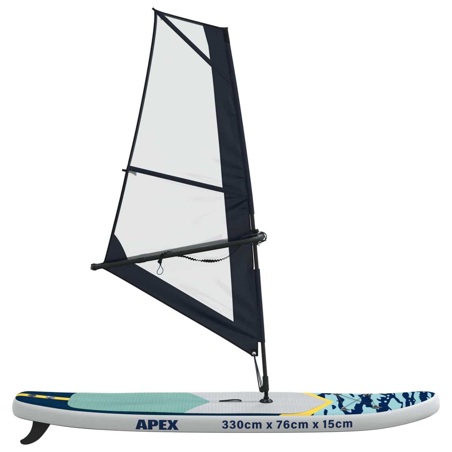 Oppusteligt SUP Board med Sejl APEX 330 x 76 x 15 cm Blå til