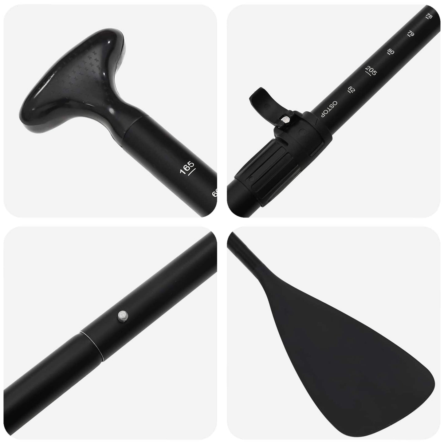 2 i 1 Kayak & SUP Paddle 203 x 19,5 cm Sort