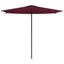 Havesol 270 x 270 cm Polyester Rektangulær Bordeaux Rød