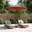 Haveparasol med base 230 x 230 cm Polyester Rektangulær