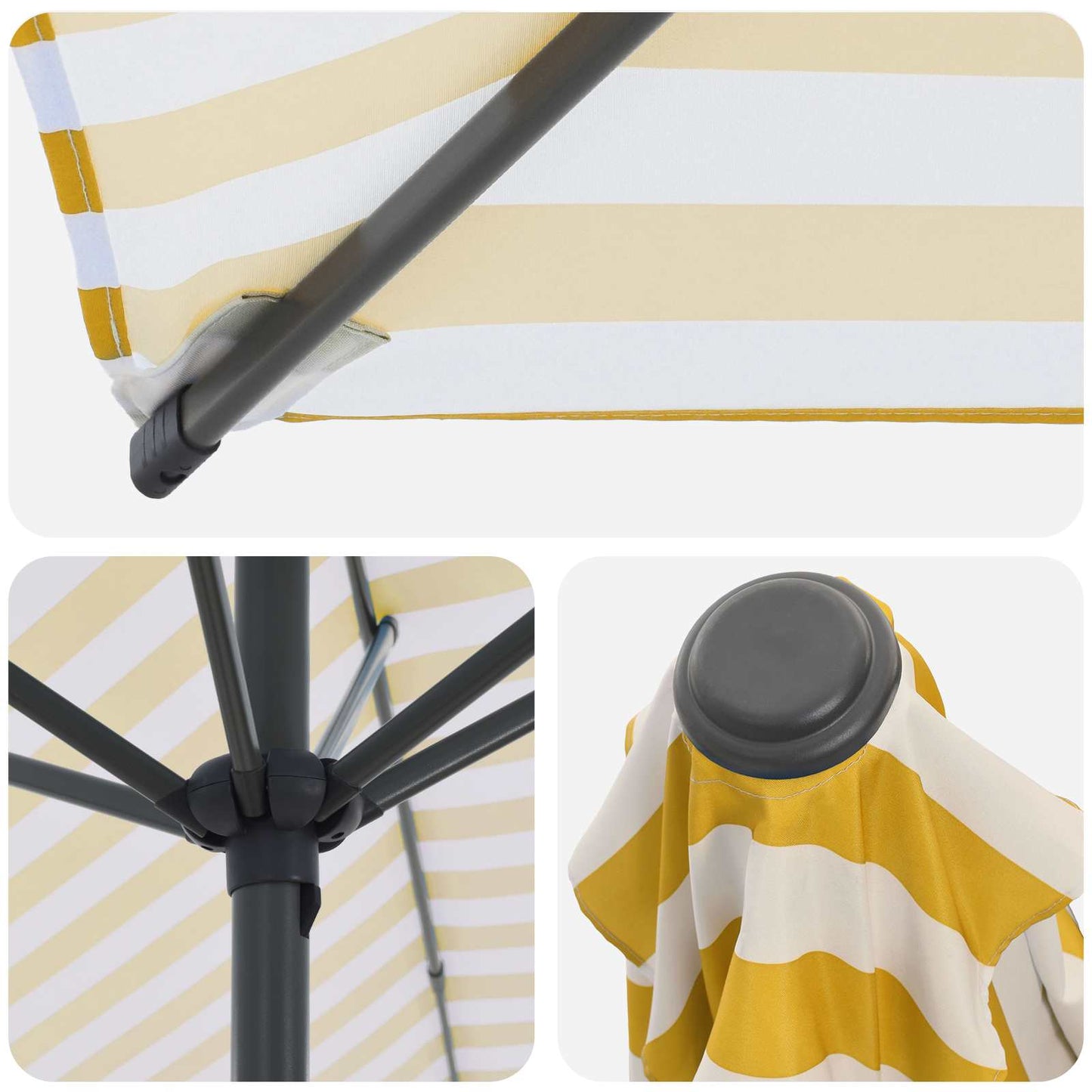 Haveparasol med base 230 x 230 cm Polyester Rektangulær