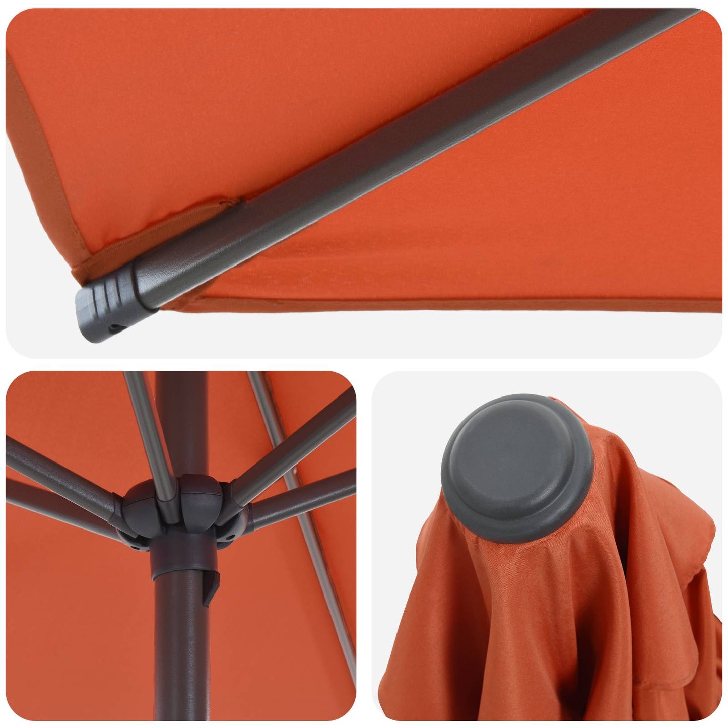 Haveparasol med base 270 x 270 cm Polyester Rektangulær