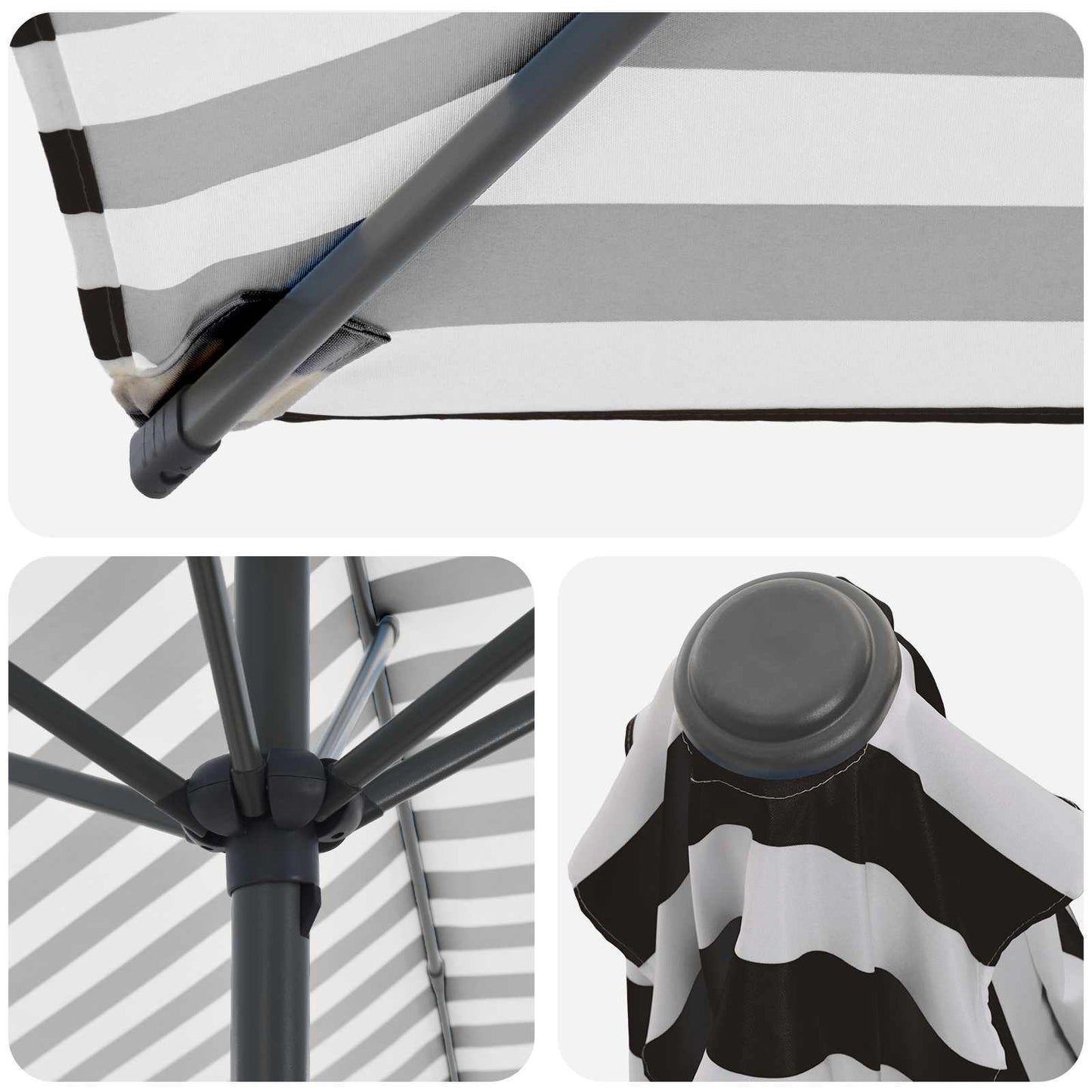 Haveparasol med base 270 x 270 cm Polyester Rektangulær