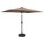 Haveparasol med LED lys og fod 200 x 300 cm Polyester Gråbrun
