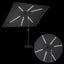 Haveparasol med LED lys og fod 200 x 300 cm Polyester Antracit