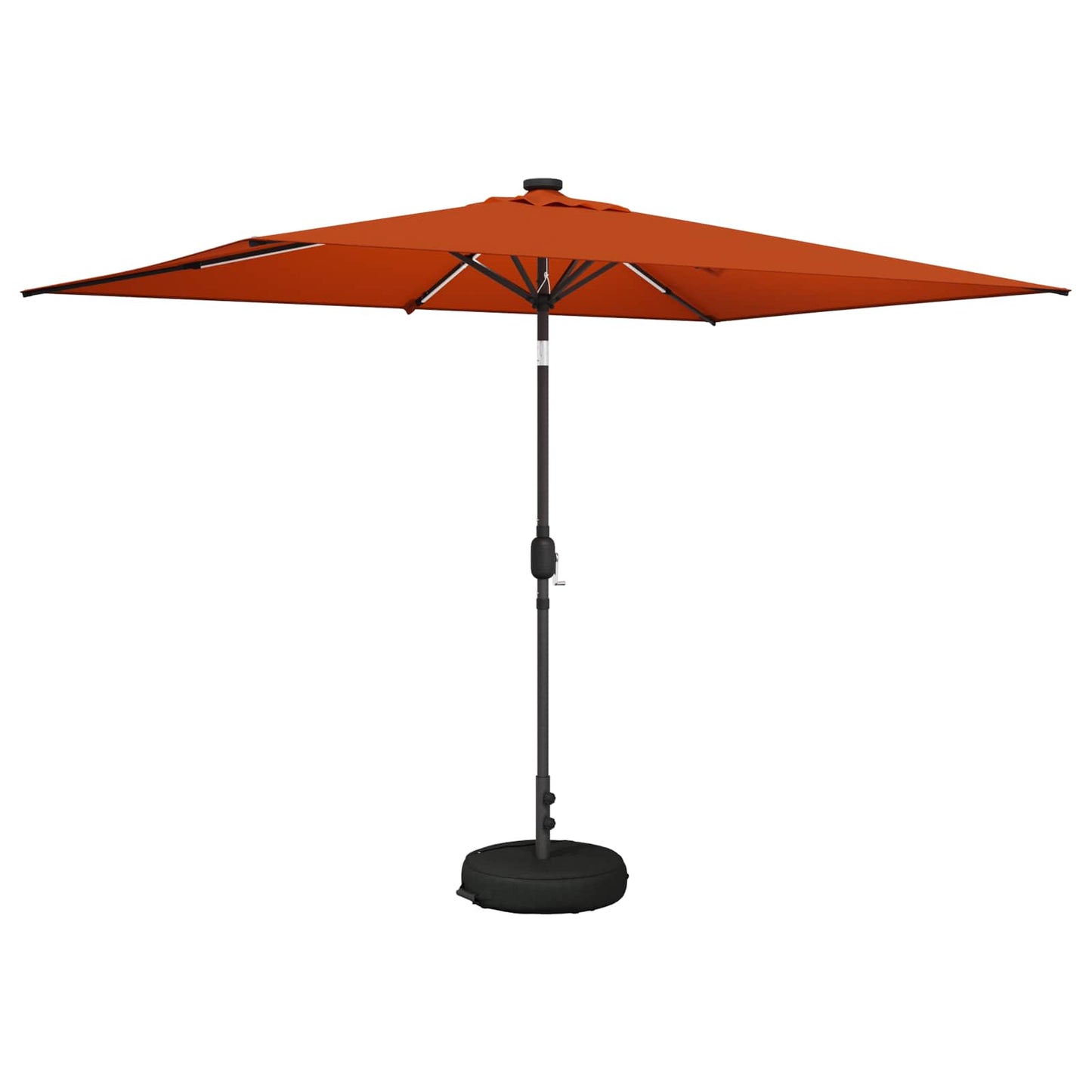 Haveparasol med LED lys og fod 200 x 300 cm Polyester