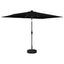 Haveparasol med LED lys og fod 200 x 300 cm Polyester Sort