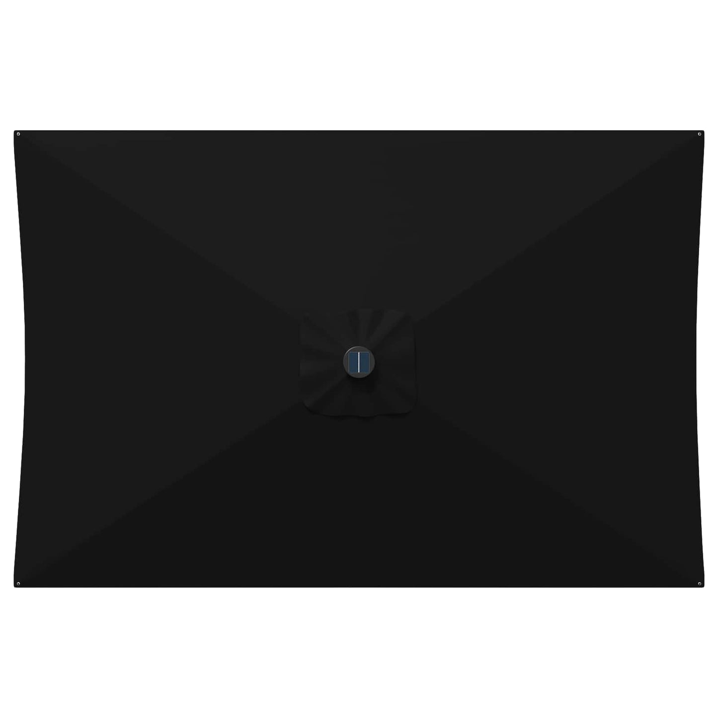 Haveparasol med LED lys og fod 200 x 300 cm Polyester Sort