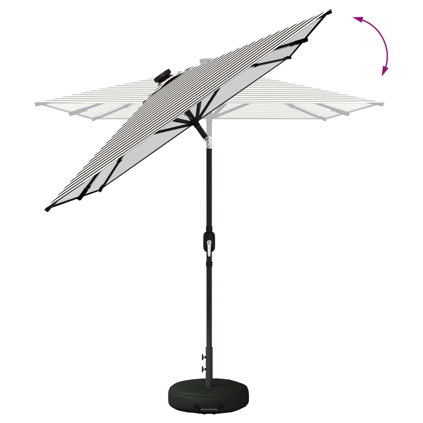 Haveparasol med LED lys og fod 200 x 300 cm Polyester